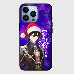 Чехол для iPhone 13 Pro НОВОГОДНИЙ GENSHIN IMPACT, ЧЖУН ЛИ, цвет: 3D-черный