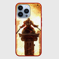 Чехол для iPhone 13 Pro GOD OF WAR КРАТОС В ЦЕПЯХ, цвет: 3D-красный