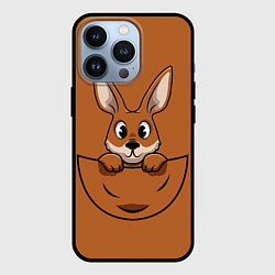 Чехол для iPhone 13 Pro Милый кенгуренок в сумке, цвет: 3D-черный