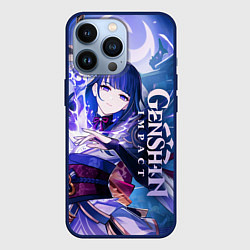Чехол для iPhone 13 Pro Genshin Impact - Сёгун Райдэн, цвет: 3D-тёмно-синий