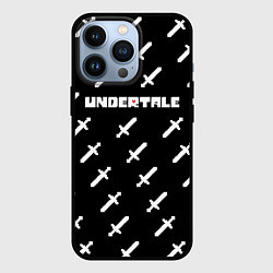 Чехол для iPhone 13 Pro UNDERTALE LOGO СРАЖЕНИЕ, МЕЧИ, цвет: 3D-черный