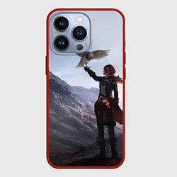 Чехол для iPhone 13 Pro ДИЛЮК С ЯСТРЕБОМ DILUC, цвет: 3D-красный