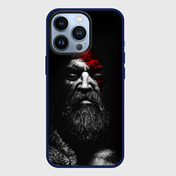 Чехол для iPhone 13 Pro ЛИЦО КРАТОСА, БОГ ВОЙНЫ GOD OF WAR, цвет: 3D-тёмно-синий