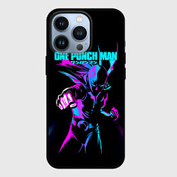 Чехол для iPhone 13 Pro Неоновый Сайтама One Punch-Man, цвет: 3D-черный