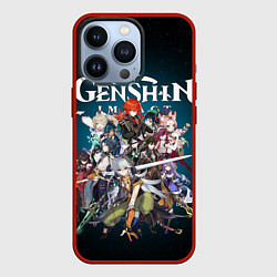 Чехол для iPhone 13 Pro GENSHIN IMPACT HEROES SPACE, цвет: 3D-красный