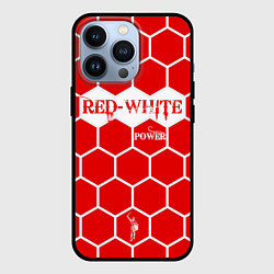 Чехол для iPhone 13 Pro Красно-Белая Сила, цвет: 3D-черный