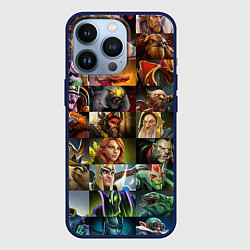 Чехол для iPhone 13 Pro HEROES DOTA 2 ПЕРСОНАЖИ ДОТА 2, цвет: 3D-тёмно-синий