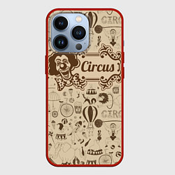 Чехол для iPhone 13 Pro Цирк винтажный, цвет: 3D-красный
