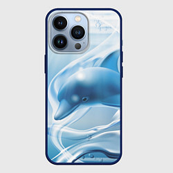 Чехол для iPhone 13 Pro Дельфин в лазурном океане, цвет: 3D-тёмно-синий
