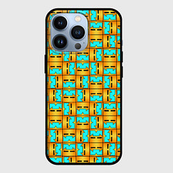 Чехол для iPhone 13 Pro GEOMETRY DASH CLASSIC FACE PATTERN КЛАССИКА, цвет: 3D-черный