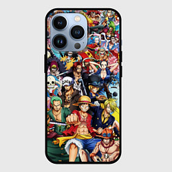 Чехол для iPhone 13 Pro ВСЕ ГЕРОИ АНИМЕ ВАН ПИС ALL HEROES ONE PIECE, цвет: 3D-черный