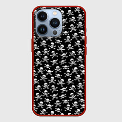 Чехол для iPhone 13 Pro Roger skull, цвет: 3D-красный