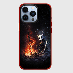 Чехол для iPhone 13 Pro HOLLOW KNIGHT У КОСТРА, цвет: 3D-красный