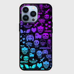 Чехол для iPhone 13 Pro UNDERTALE NEON PATTERN УЗОР, цвет: 3D-черный