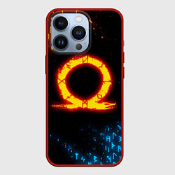 Чехол для iPhone 13 Pro GOD OF WAR CRATOS FIRE SYMBOL RUNE, цвет: 3D-красный