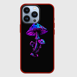 Чехол для iPhone 13 Pro Неоновый гриб, цвет: 3D-красный