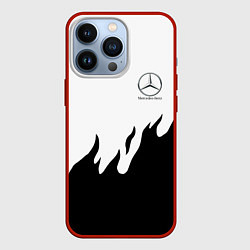 Чехол для iPhone 13 Pro Mercedes-Benz нарисованный огонь, цвет: 3D-красный