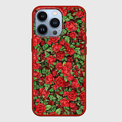 Чехол для iPhone 13 Pro Букет алых роз, цвет: 3D-красный