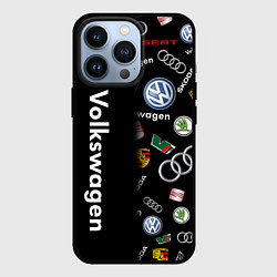 Чехол для iPhone 13 Pro Volkswagen Group Half Pattern, цвет: 3D-черный