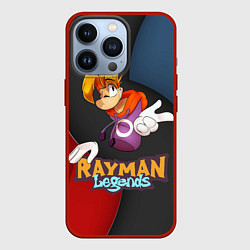 Чехол для iPhone 13 Pro Rayman на абстрактном фоне, цвет: 3D-красный