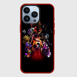 Чехол для iPhone 13 Pro Five Nights at Freddys: Security Breach персонажи, цвет: 3D-красный