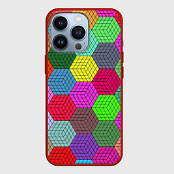 Чехол для iPhone 13 Pro Геометрический узор Pattern, цвет: 3D-красный