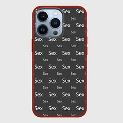 Чехол для iPhone 13 Pro SEX-СЕКС-SEX, цвет: 3D-красный