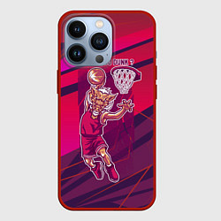 Чехол для iPhone 13 Pro Баскетбол кабан, цвет: 3D-красный