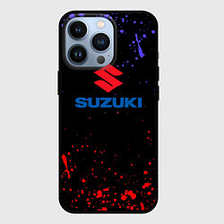 Чехол для iPhone 13 Pro SUZUKI брызги красок, цвет: 3D-черный