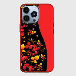 Чехол для iPhone 13 Pro Хохлома Русская роспись, цвет: 3D-красный