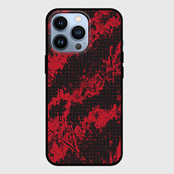 Чехол для iPhone 13 Pro КРАСНАЯ ГРЯЗЬ RED GRUNGE, цвет: 3D-черный