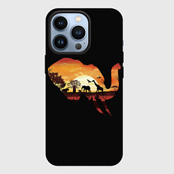 Чехол для iPhone 13 Pro Душа природы - слон, цвет: 3D-черный