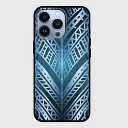 Чехол для iPhone 13 Pro Неоновый абстрактный узор Синий и голубой неон на, цвет: 3D-черный