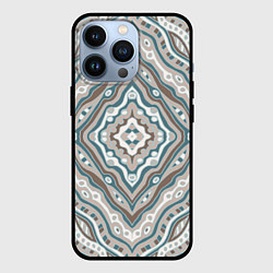Чехол для iPhone 13 Pro Абстракция Узор голубого цвета, цвет: 3D-черный