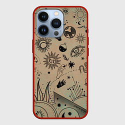 Чехол для iPhone 13 Pro Эзотерика, цвет: 3D-красный