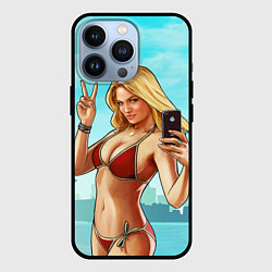 Чехол для iPhone 13 Pro GTA Beach girl, цвет: 3D-черный