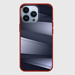Чехол для iPhone 13 Pro Серо-белая Волна, цвет: 3D-красный