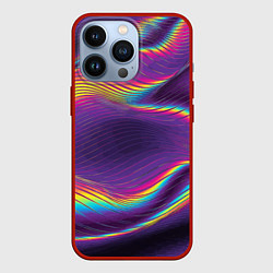 Чехол для iPhone 13 Pro Neon fashion pattern Wave, цвет: 3D-красный