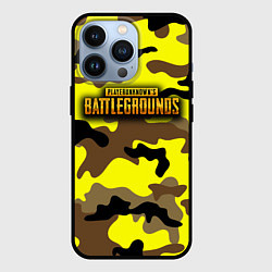Чехол для iPhone 13 Pro PlayerUnknowns Battlegrounds Камуфляж Жёлто-Коричн, цвет: 3D-черный