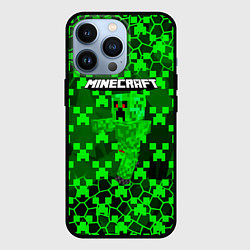 Чехол для iPhone 13 Pro Minecraft КРИПЕРЫ, цвет: 3D-черный