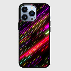 Чехол для iPhone 13 Pro Неоновый паттерн Abstraction, цвет: 3D-черный