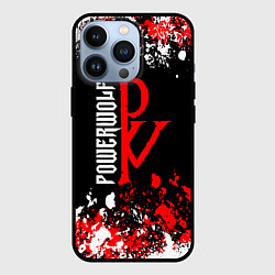 Чехол для iPhone 13 Pro Powerwolf брызги красок, цвет: 3D-черный