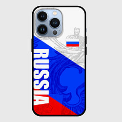 Чехол для iPhone 13 Pro RUSSIA - SPORTWEAR - ТРИКОЛОР, цвет: 3D-черный