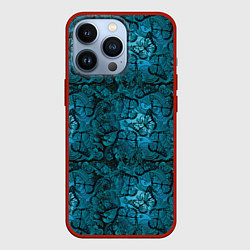 Чехол для iPhone 13 Pro Бирюзовые бабочки, цвет: 3D-красный