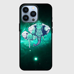 Чехол для iPhone 13 Pro 2 слоника, цвет: 3D-черный