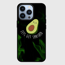 Чехол для iPhone 13 Pro Авокадо зелёный огонь, цвет: 3D-черный