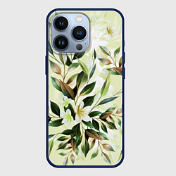 Чехол для iPhone 13 Pro Цветы Липовый Сад, цвет: 3D-тёмно-синий