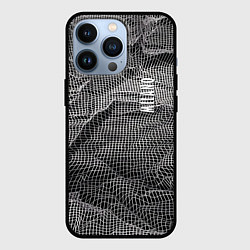 Чехол для iPhone 13 Pro Мятая сетчатая ткань Crumpled Mesh Fabric, цвет: 3D-черный