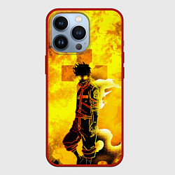 Чехол для iPhone 13 Pro ПЛАМЕННАЯ БРИГАДА ПОЖАРНЫХ, FIRE FORCE, цвет: 3D-красный