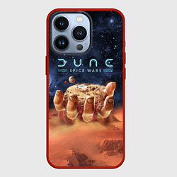 Чехол для iPhone 13 Pro Dune: Spice Wars песчаные дюны и рука с базой, цвет: 3D-красный